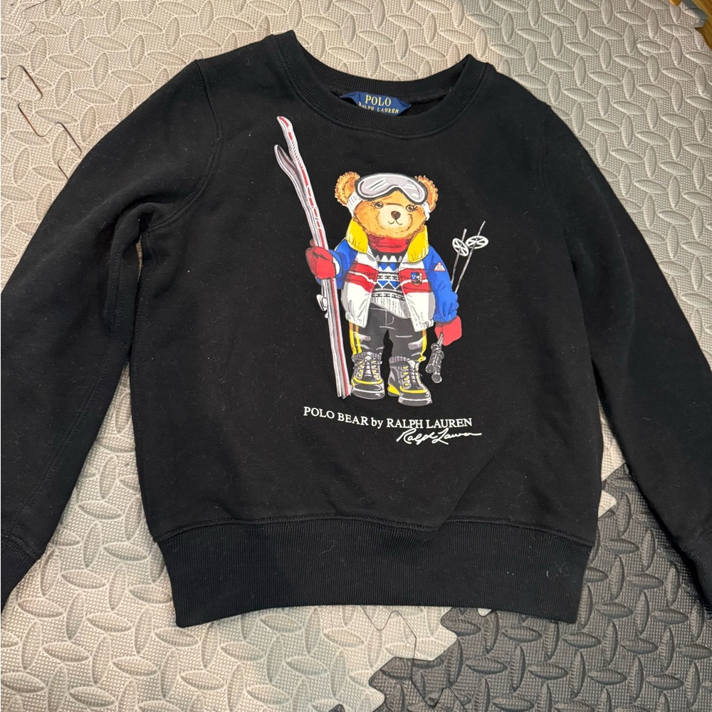 Polo by Ralph Lauren Black Sweatshirt with Skiing Bear